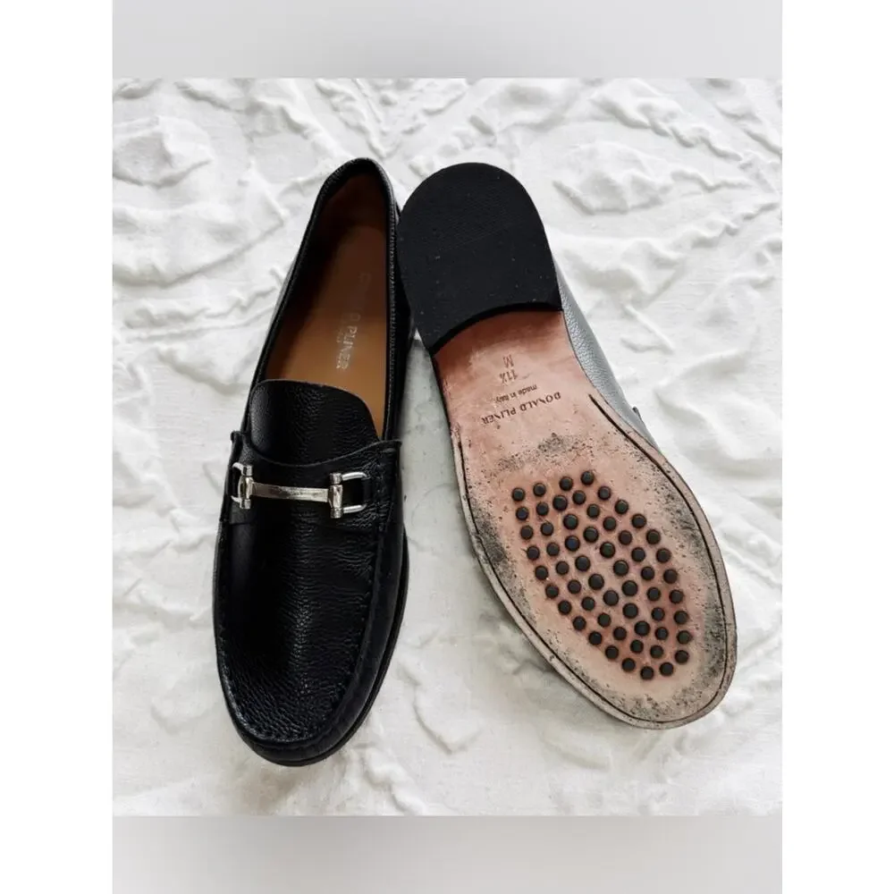 Donald Pliner Evanston Black Leather Bit Loafer Size 11.5
